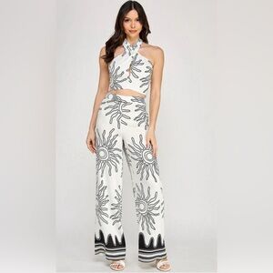 Elegant Sunburst Halter set